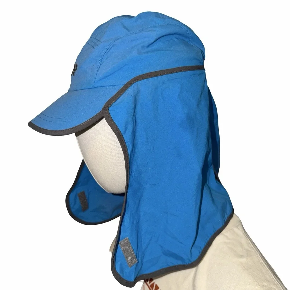 Outdoor Research Sun Runner Cap in a bright blue color. 1-3yr Baby